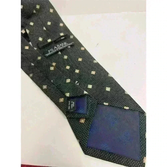 JOS. A. BANK Men's Silk Geometric Designer Tie Black Classic Length - Picture 3 of 3